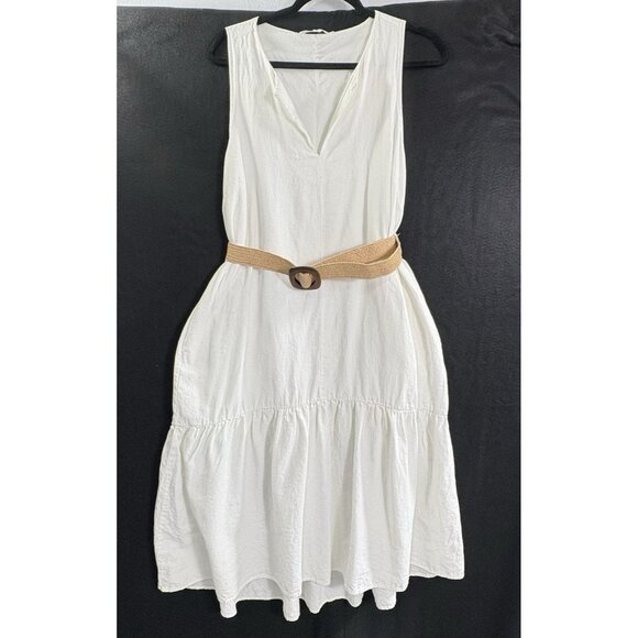 ADYSON PARKER Women Linen Blend Maxi Dress Sz XL White Pullover Sleeveless 22-10 - Picture 1 of 11